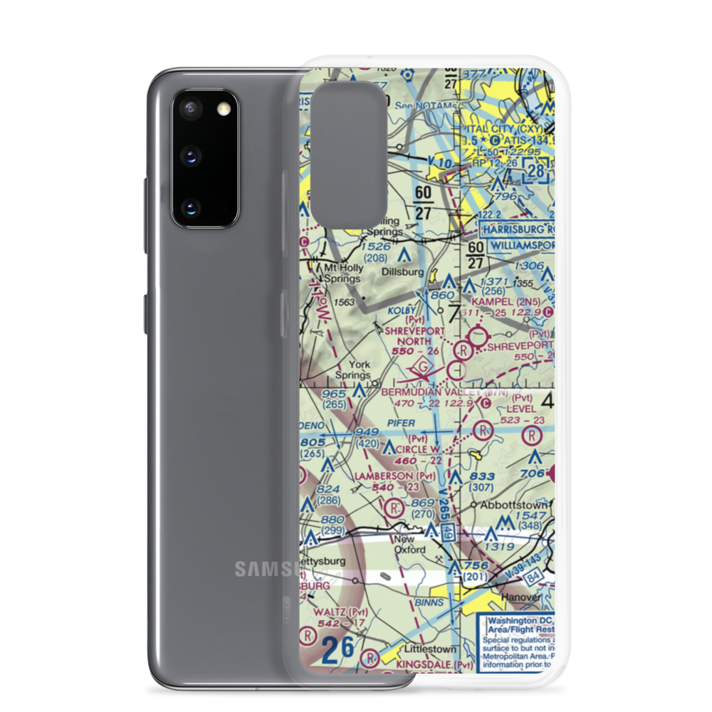 Mathna Airport (2PS3) VFR Sectional Samsung Case Samsung Galaxy S20 model shown