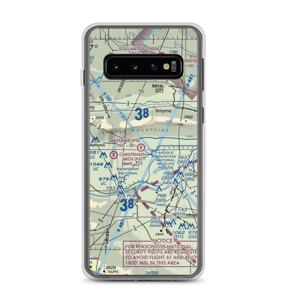 Mattawa Air Strip (74WA) VFR Sectional Samsung Case Samsung Galaxy S10 model shown
