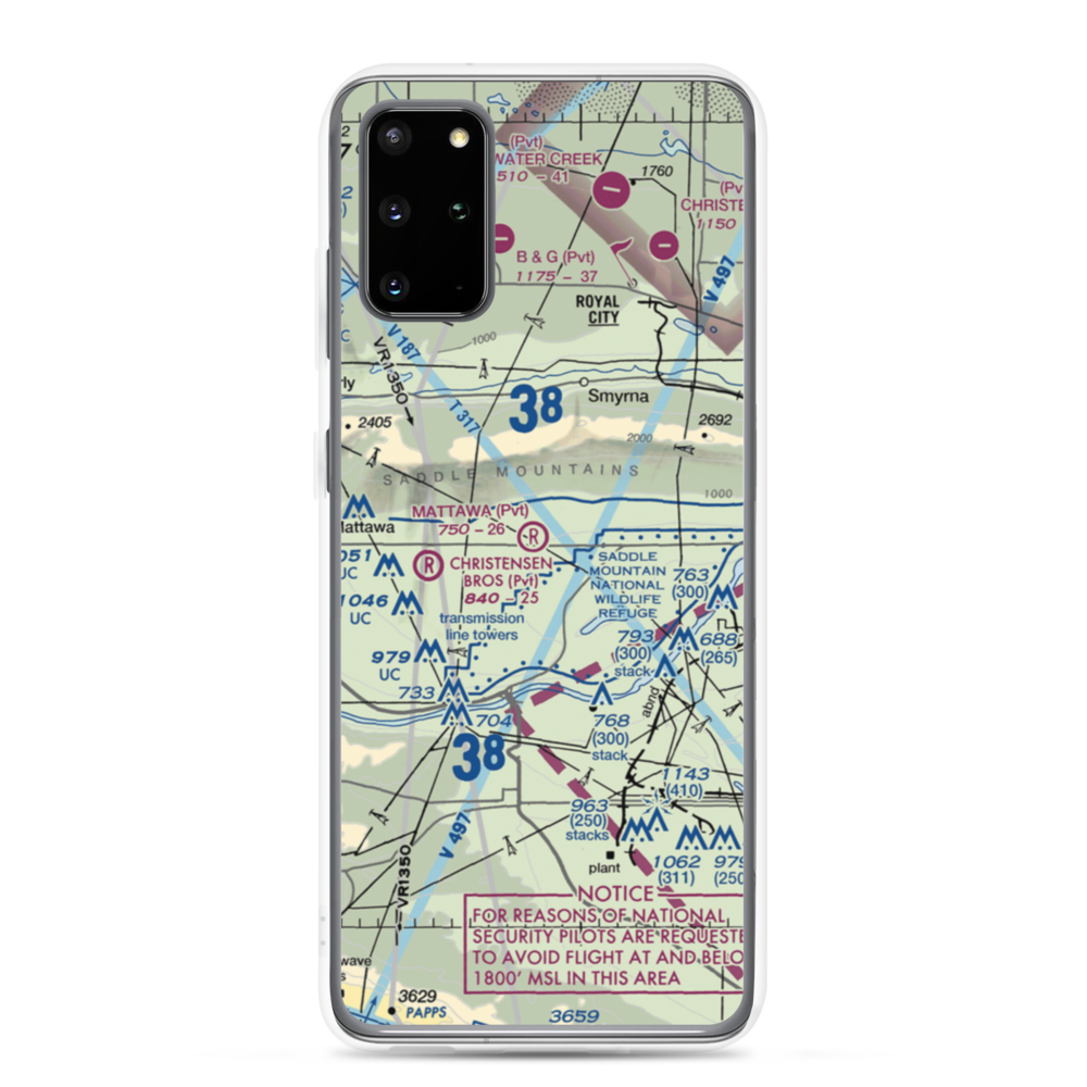 Mattawa Air Strip (74WA) VFR Sectional Samsung Case Samsung Galaxy S20 Plus model shown