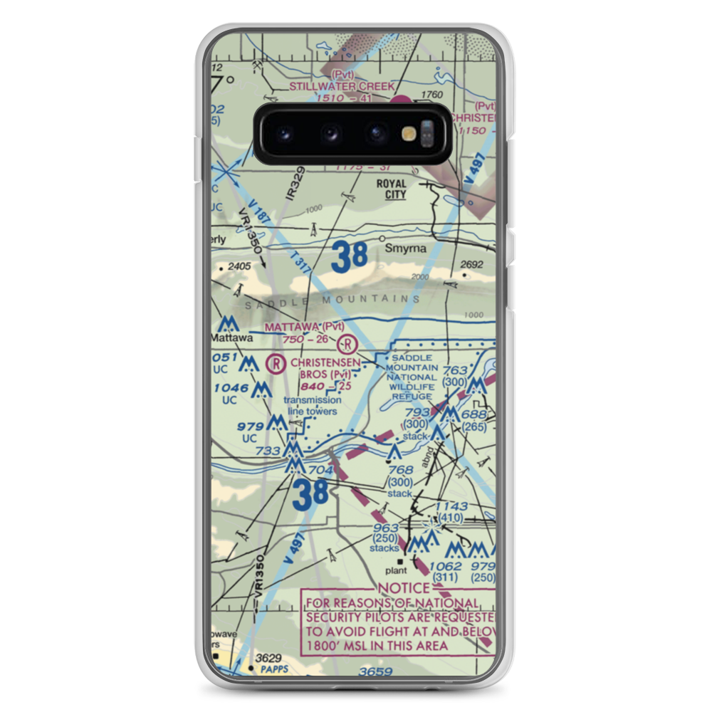 Mattawa Air Strip (74WA) VFR Sectional Samsung Case Samsung Galaxy S10+ model shown