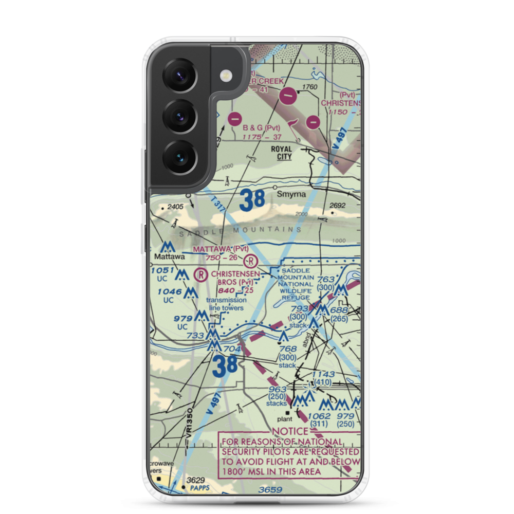 Mattawa Air Strip (74WA) VFR Sectional Samsung Case Samsung Galaxy S22 Plus model shown