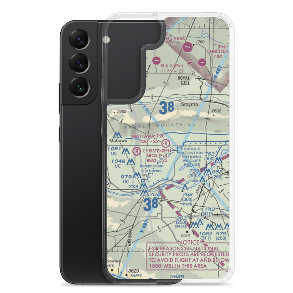 Mattawa Air Strip (74WA) VFR Sectional Samsung Case Samsung Galaxy S22 Plus model shown
