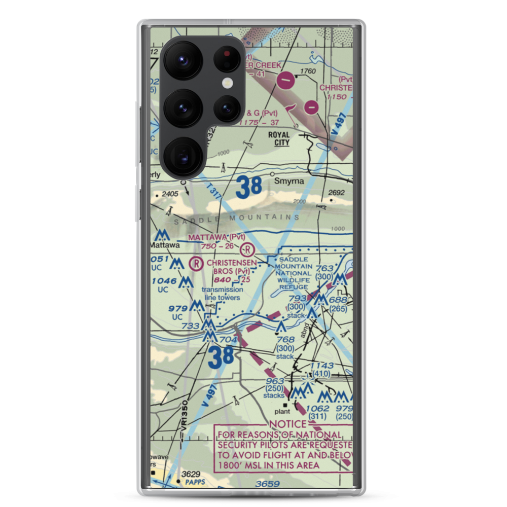 Mattawa Air Strip (74WA) VFR Sectional Samsung Case Samsung Galaxy S22 Ultra model shown