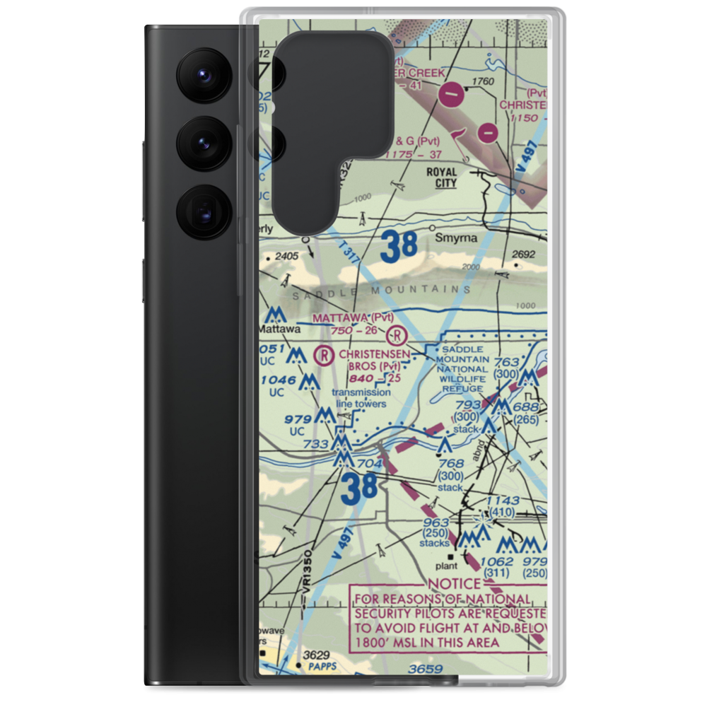 Mattawa Air Strip (74WA) VFR Sectional Samsung Case Samsung Galaxy S22 Ultra model shown