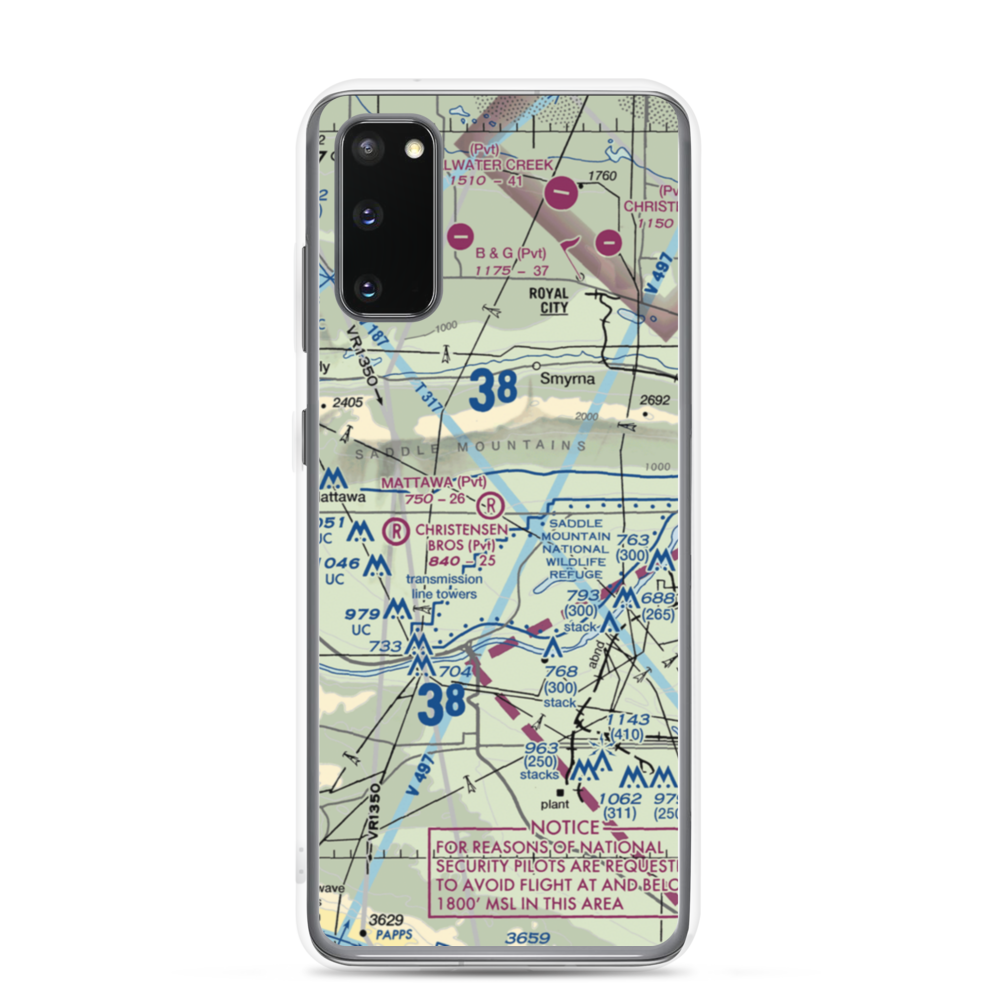 Mattawa Air Strip (74WA) VFR Sectional Samsung Case Samsung Galaxy S20 model shown