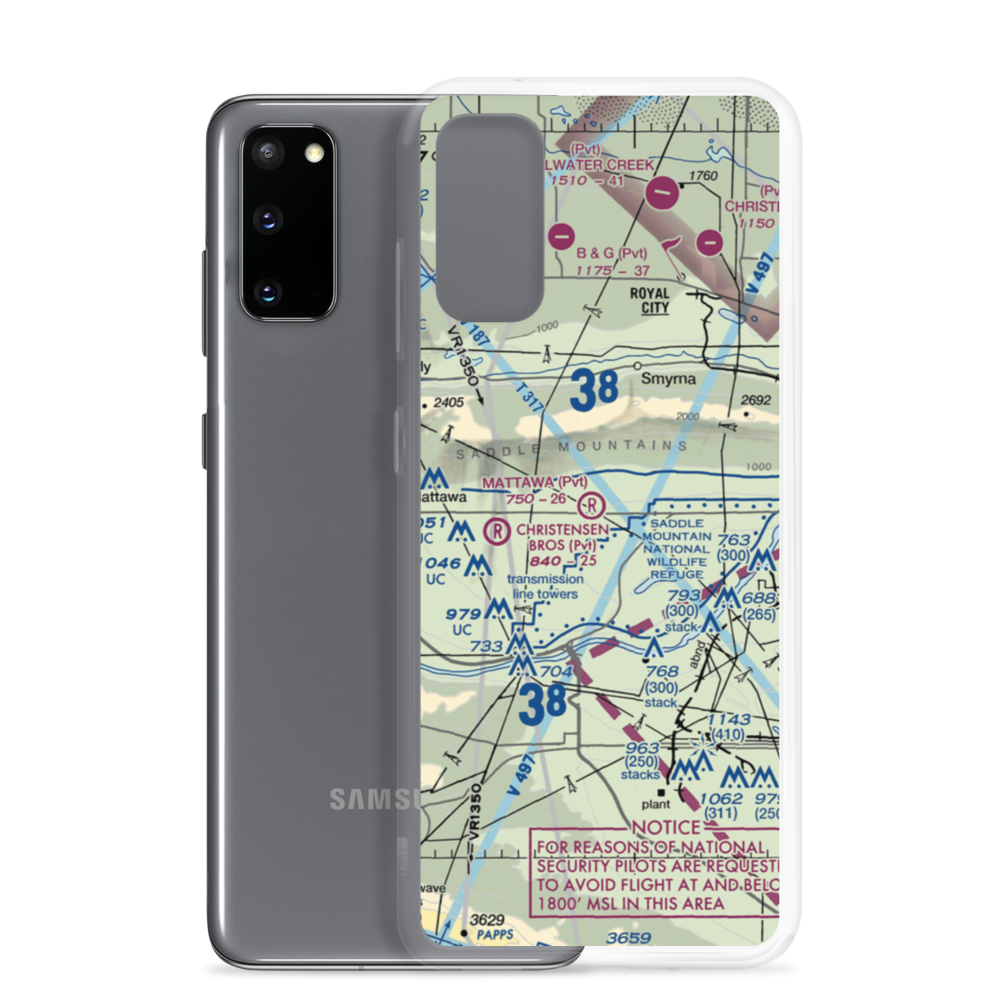Mattawa Air Strip (74WA) VFR Sectional Samsung Case Samsung Galaxy S20 model shown