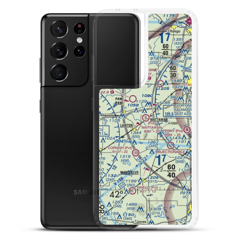 Mattawan Airpark (8MI3) VFR Sectional Samsung Case Samsung Galaxy S21 Ultra model shown