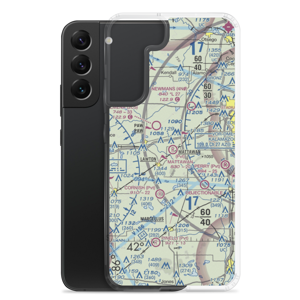 Mattawan Airpark (8MI3) VFR Sectional Samsung Case Samsung Galaxy S22 Plus model shown