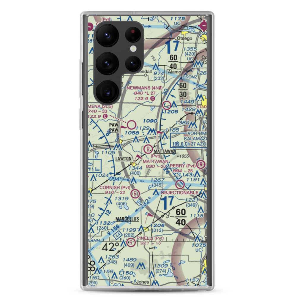 Mattawan Airpark (8MI3) VFR Sectional Samsung Case Samsung Galaxy S22 Ultra model shown