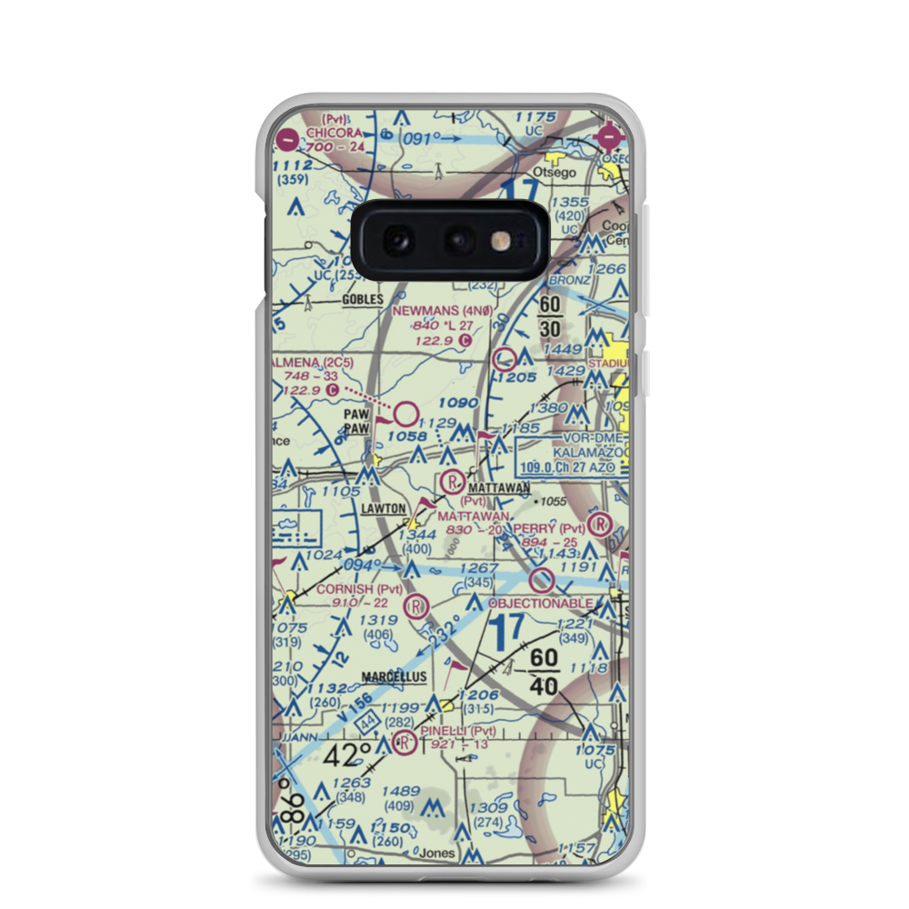 Mattawan Airpark (8MI3) VFR Sectional Samsung Case Samsung Galaxy S10e model shown