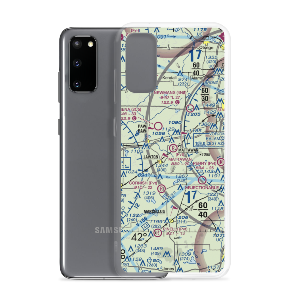 Mattawan Airpark (8MI3) VFR Sectional Samsung Case Samsung Galaxy S20 model shown