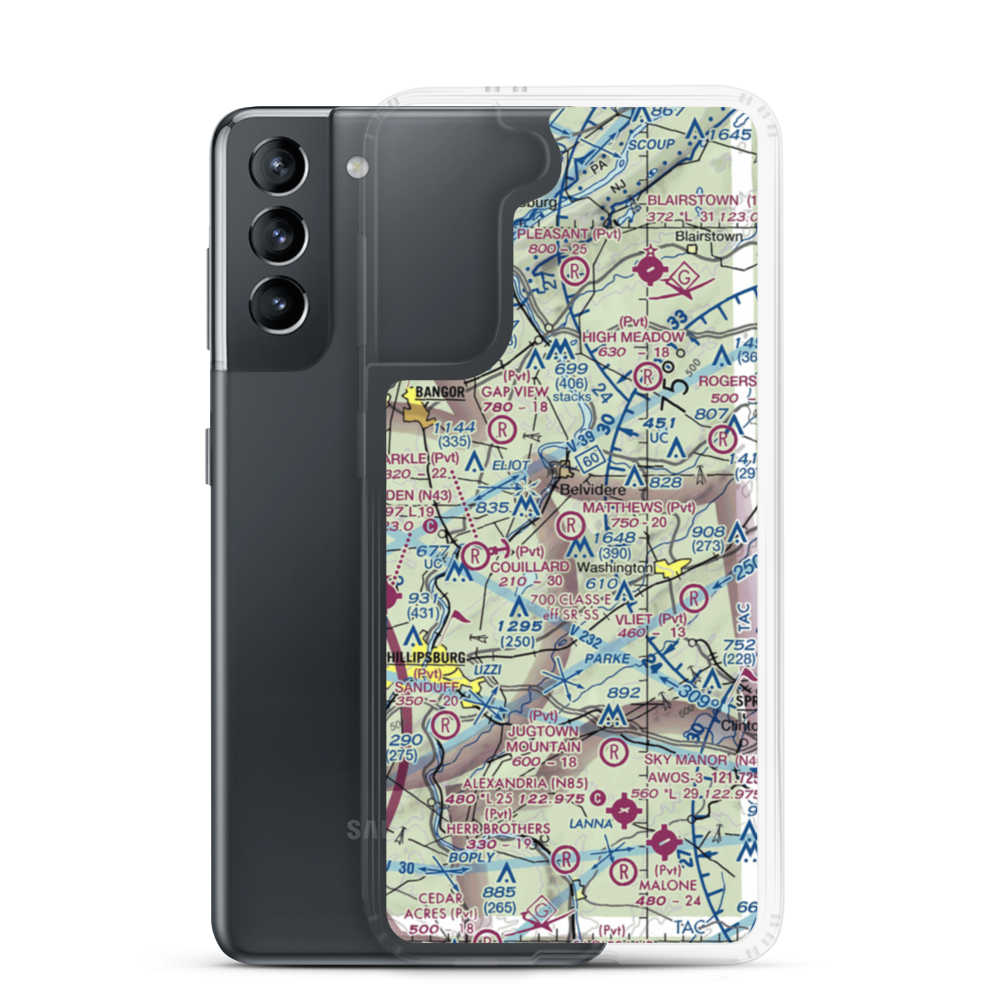 Matthews Airport (NJ09) VFR Sectional Samsung Case Samsung Galaxy S21 model shown