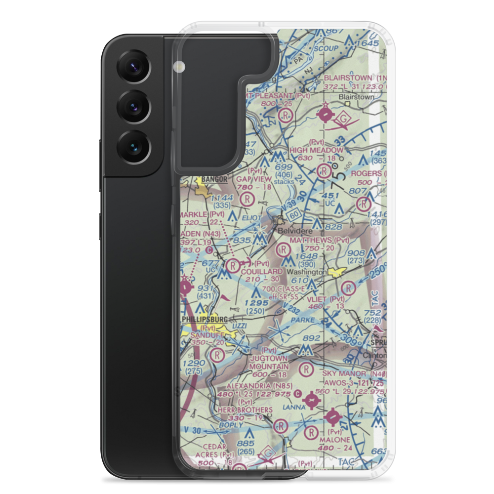 Matthews Airport (NJ09) VFR Sectional Samsung Case Samsung Galaxy S22 Plus model shown