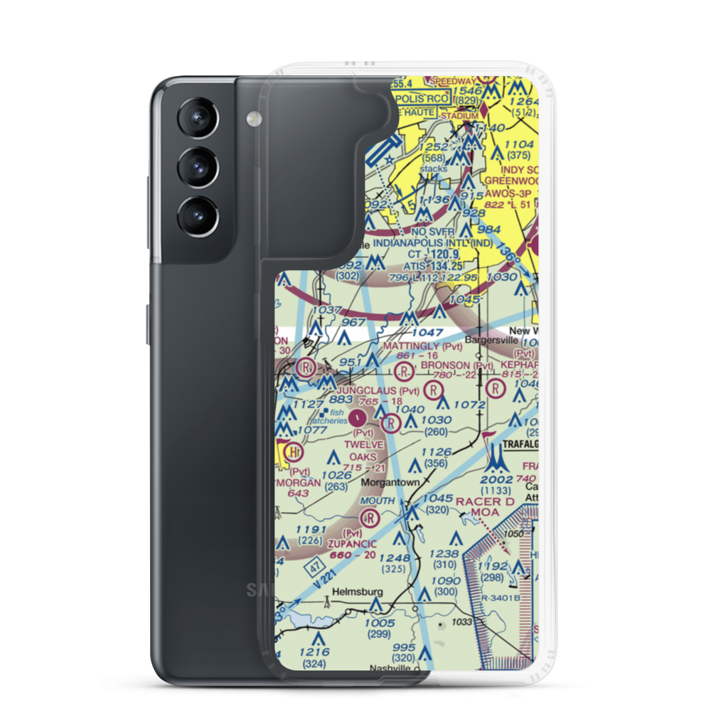 Mattingly Field (IN58) VFR Sectional Samsung Case Samsung Galaxy S21 model shown