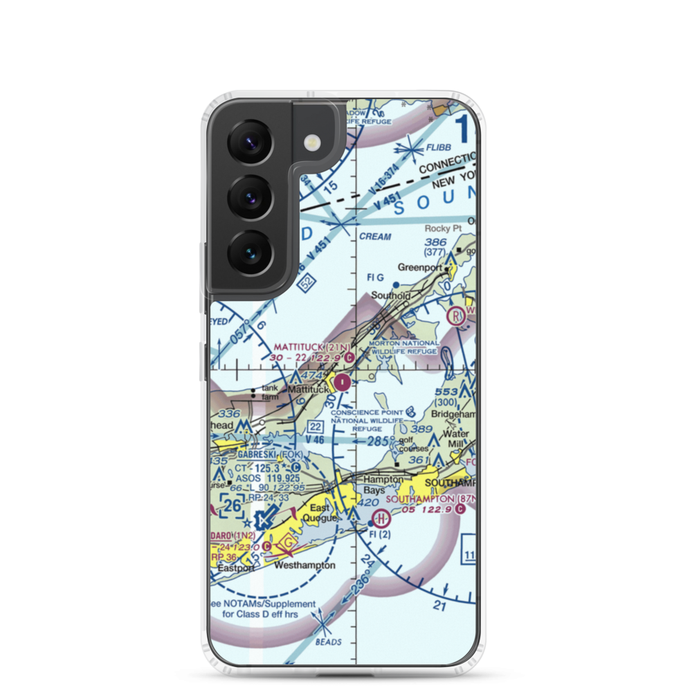 Mattituck Airport (21N) VFR Sectional Samsung Case Samsung Galaxy S22 model shown