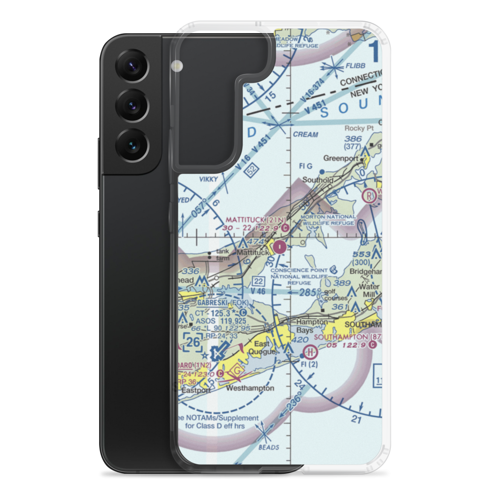 Mattituck Airport (21N) VFR Sectional Samsung Case Samsung Galaxy S22 Plus model shown