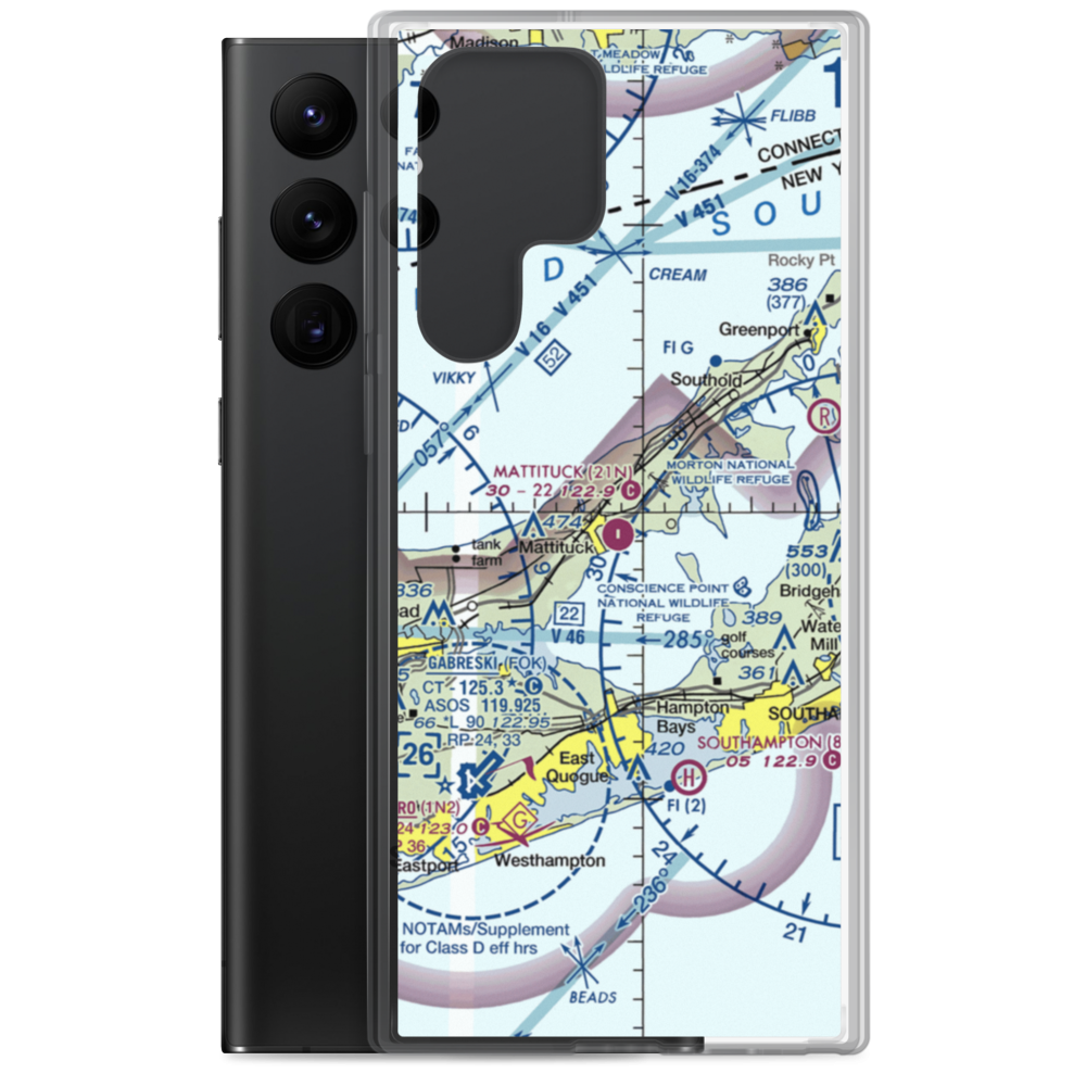 Mattituck Airport (21N) VFR Sectional Samsung Case Samsung Galaxy S22 Ultra model shown