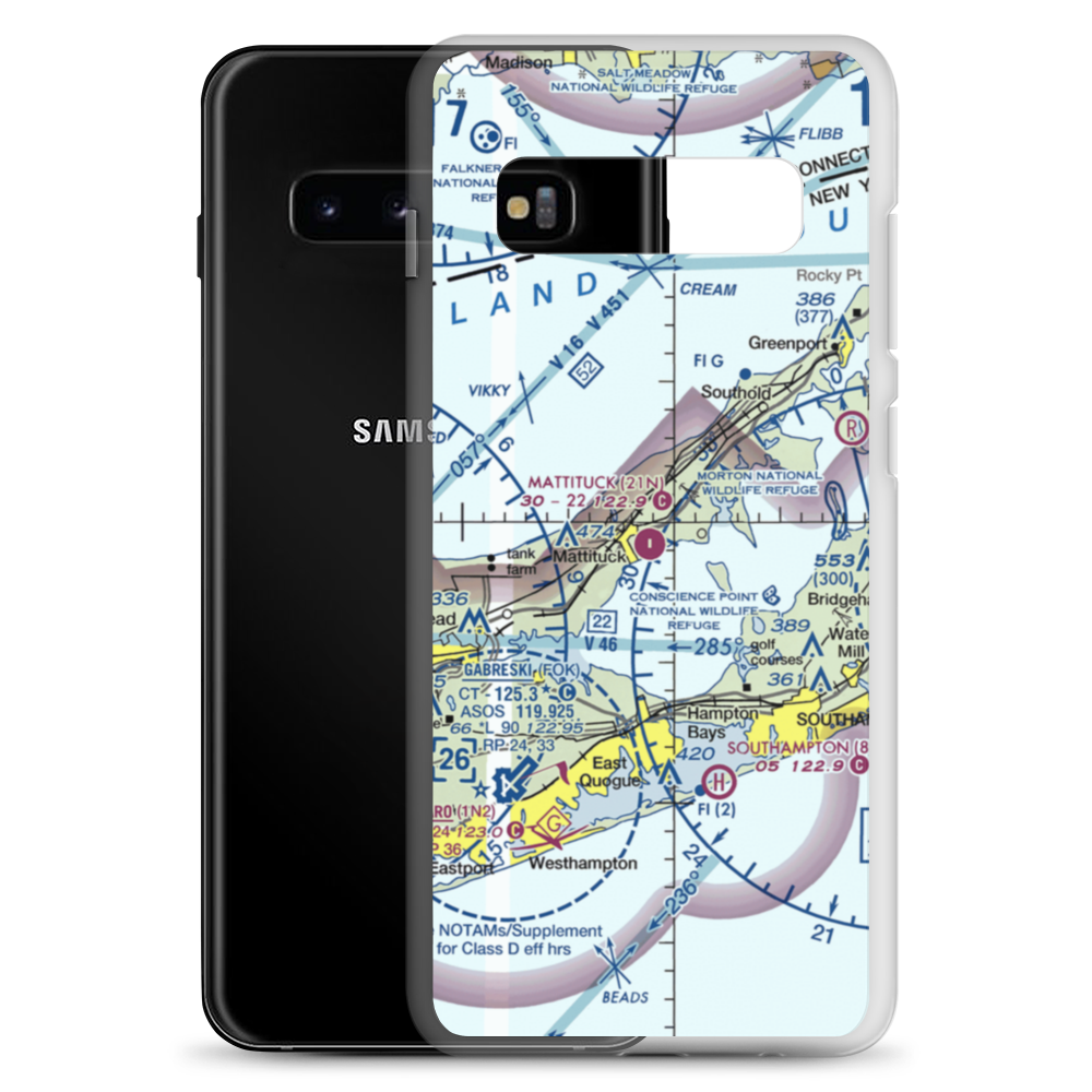 Mattituck Airport (21N) VFR Sectional Samsung Case Samsung Galaxy S10+ model shown