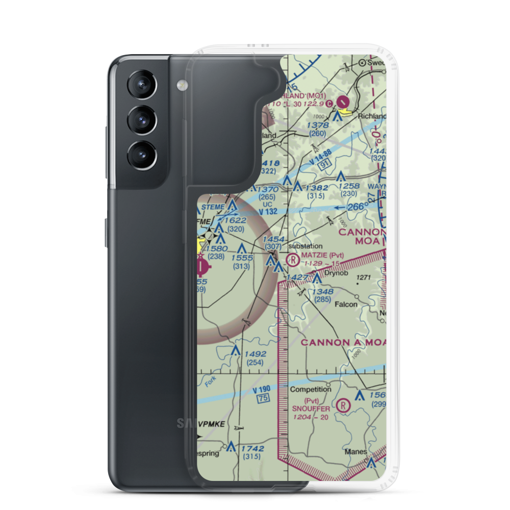 Matzie Airport (30MO) VFR Sectional Samsung Case Samsung Galaxy S21 model shown