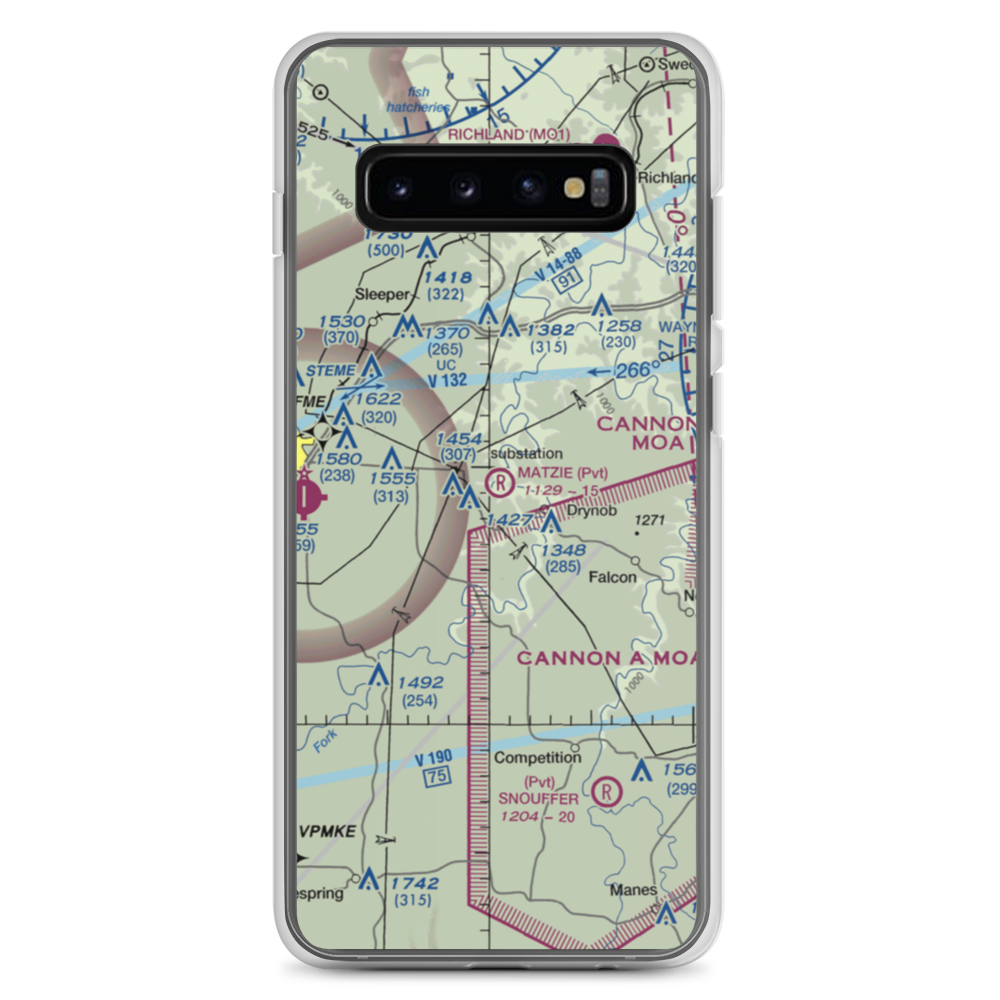 Matzie Airport (30MO) VFR Sectional Samsung Case Samsung Galaxy S10+ model shown