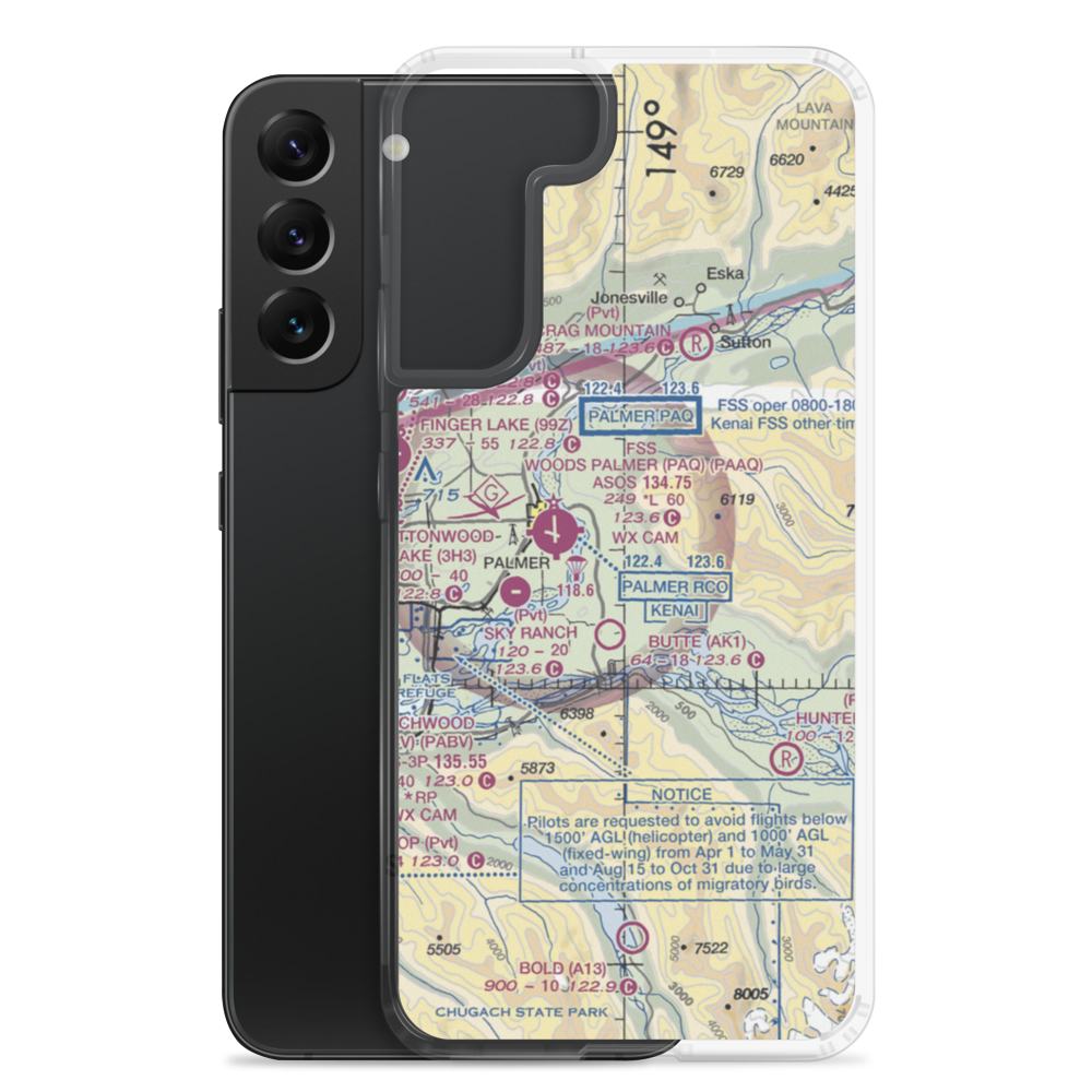 Maud Road Strip Airport (74AK) VFR Sectional Samsung Case Samsung Galaxy S22 Plus model shown