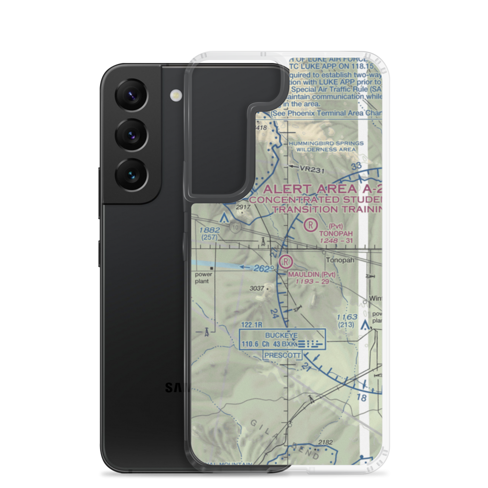 Mauldin Airstrip (56AZ) VFR Sectional Samsung Case Samsung Galaxy S22 model shown