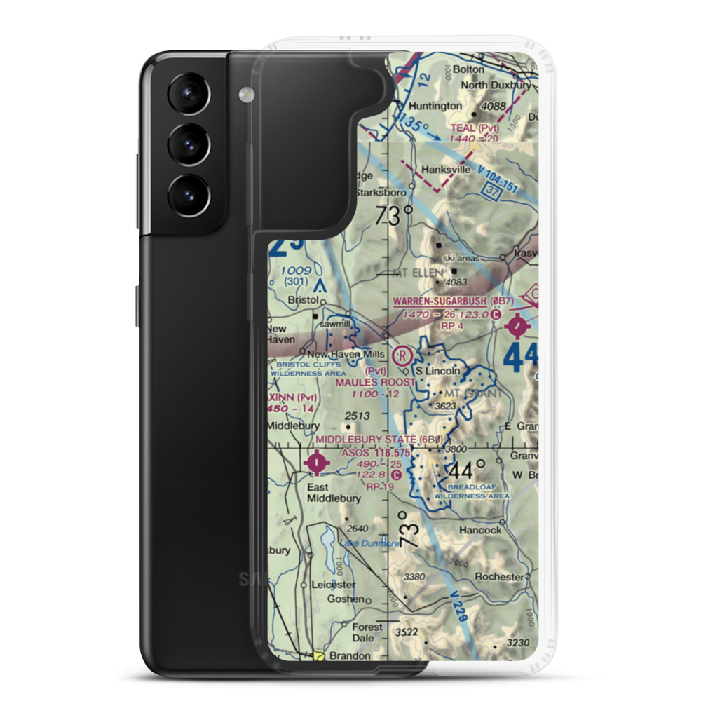Maule's Roost Airport (VT03) VFR Sectional Samsung Case Samsung Galaxy S21 Plus model shown