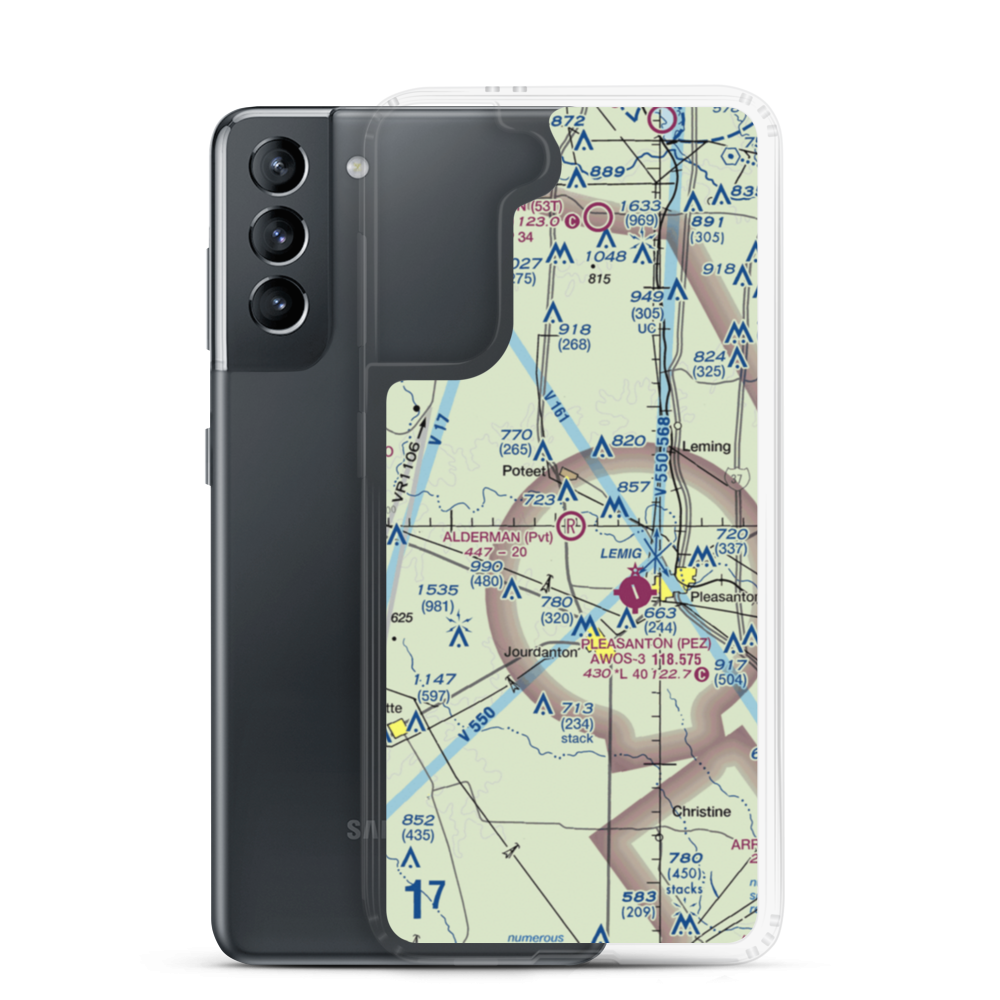 Maurice Dauwe Farm Airport (XS47) VFR Sectional Samsung Case Samsung Galaxy S21 model shown