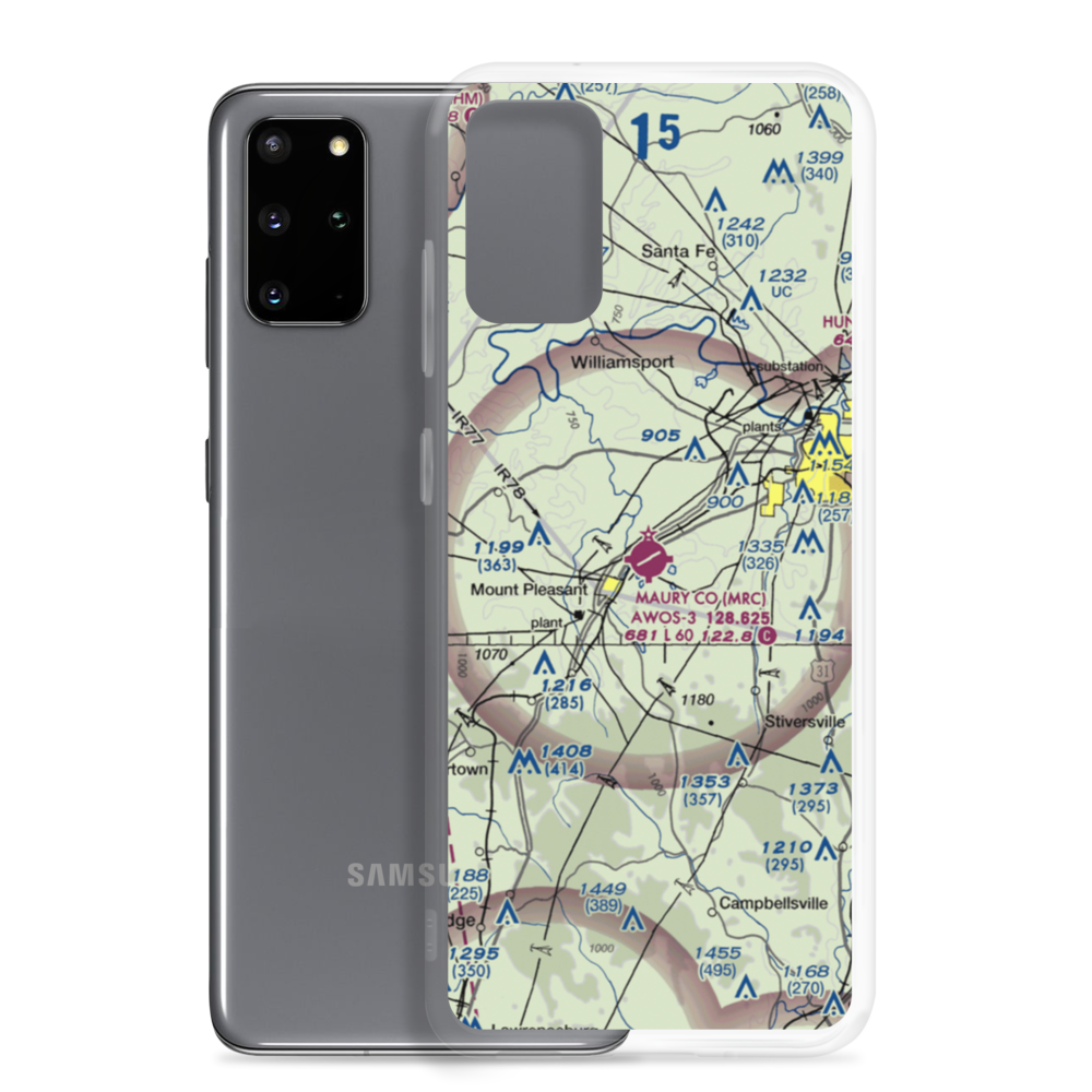 Maury County Airport (MRC) VFR Sectional Samsung Case Samsung Galaxy S20 Plus model shown