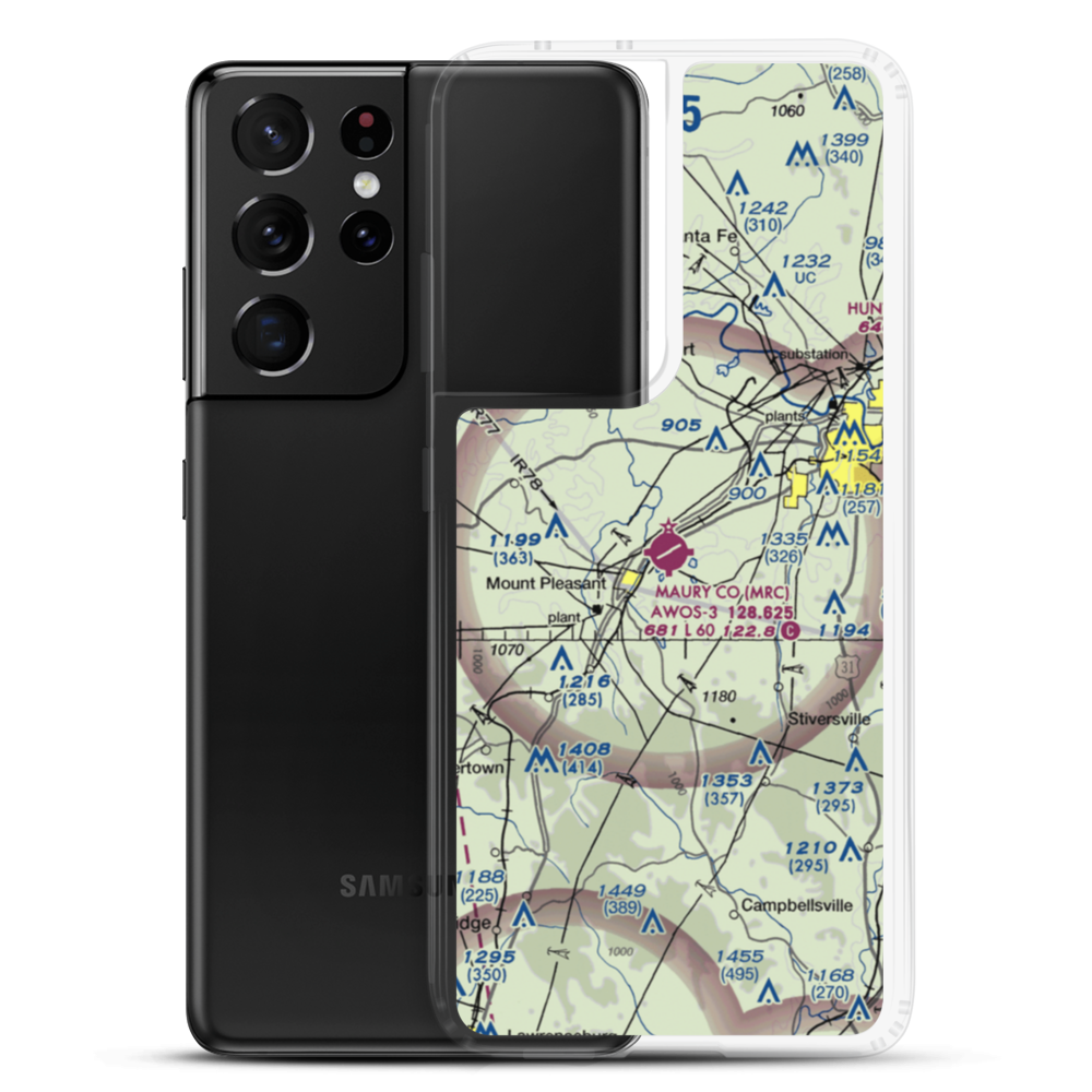Maury County Airport (MRC) VFR Sectional Samsung Case Samsung Galaxy S21 Ultra model shown