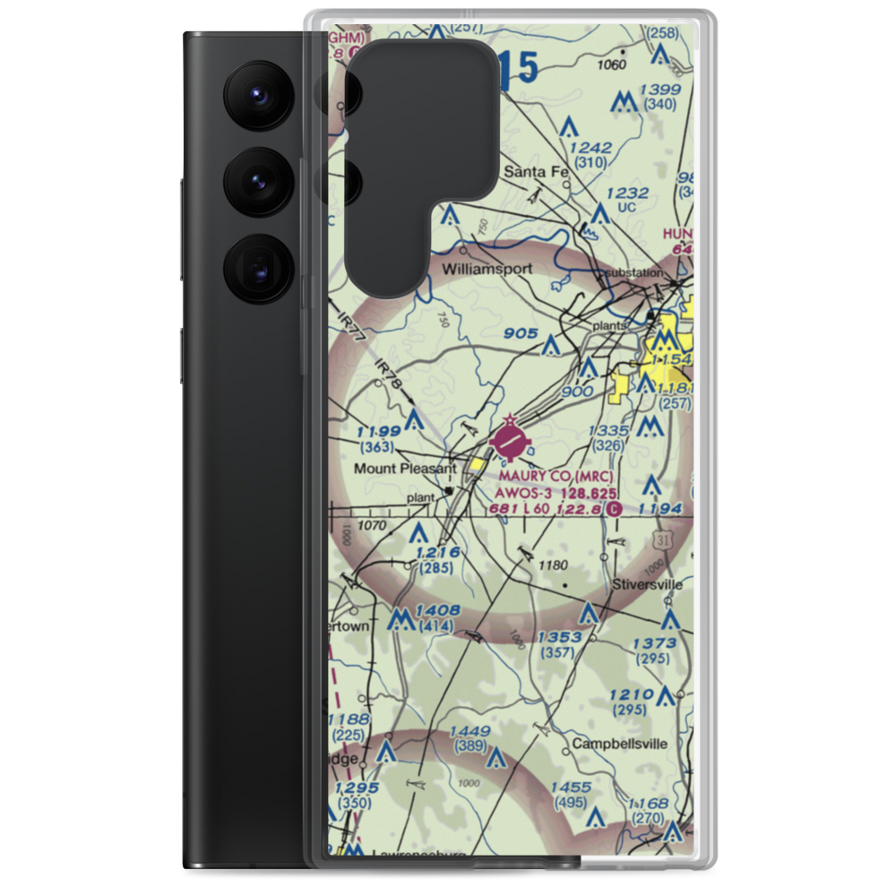 Maury County Airport (MRC) VFR Sectional Samsung Case Samsung Galaxy S22 Ultra model shown