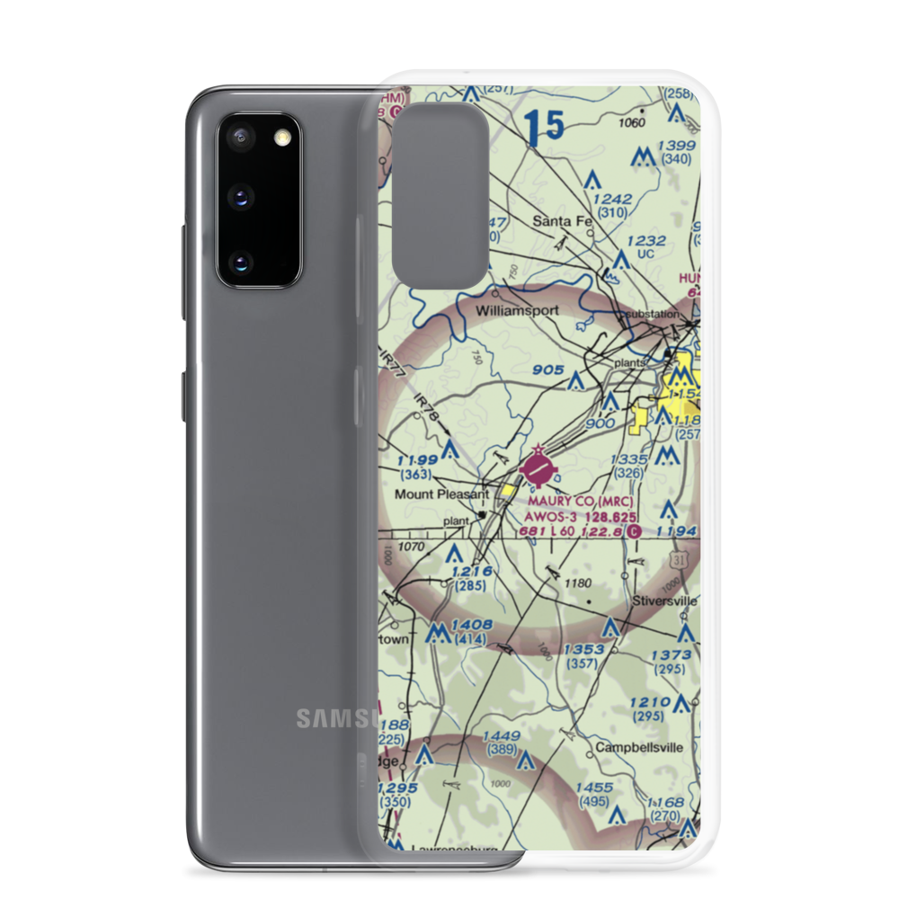 Maury County Airport (MRC) VFR Sectional Samsung Case Samsung Galaxy S20 model shown