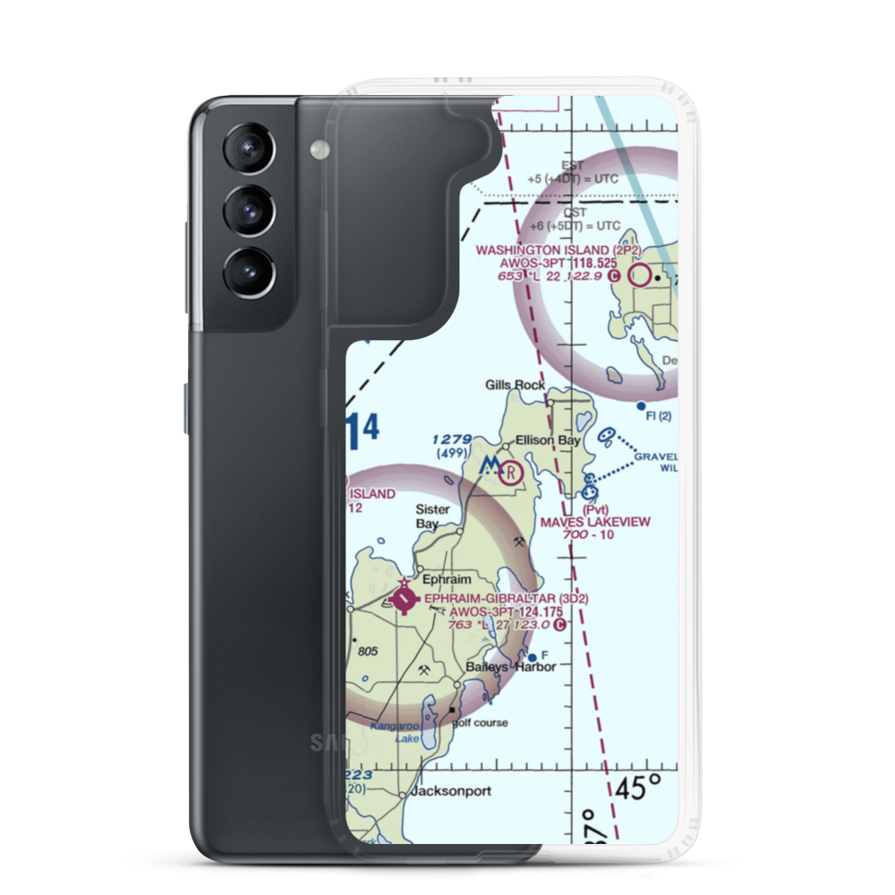 Mave's Lakeview Road Airport (8WN8) VFR Sectional Samsung Case Samsung Galaxy S21 model shown