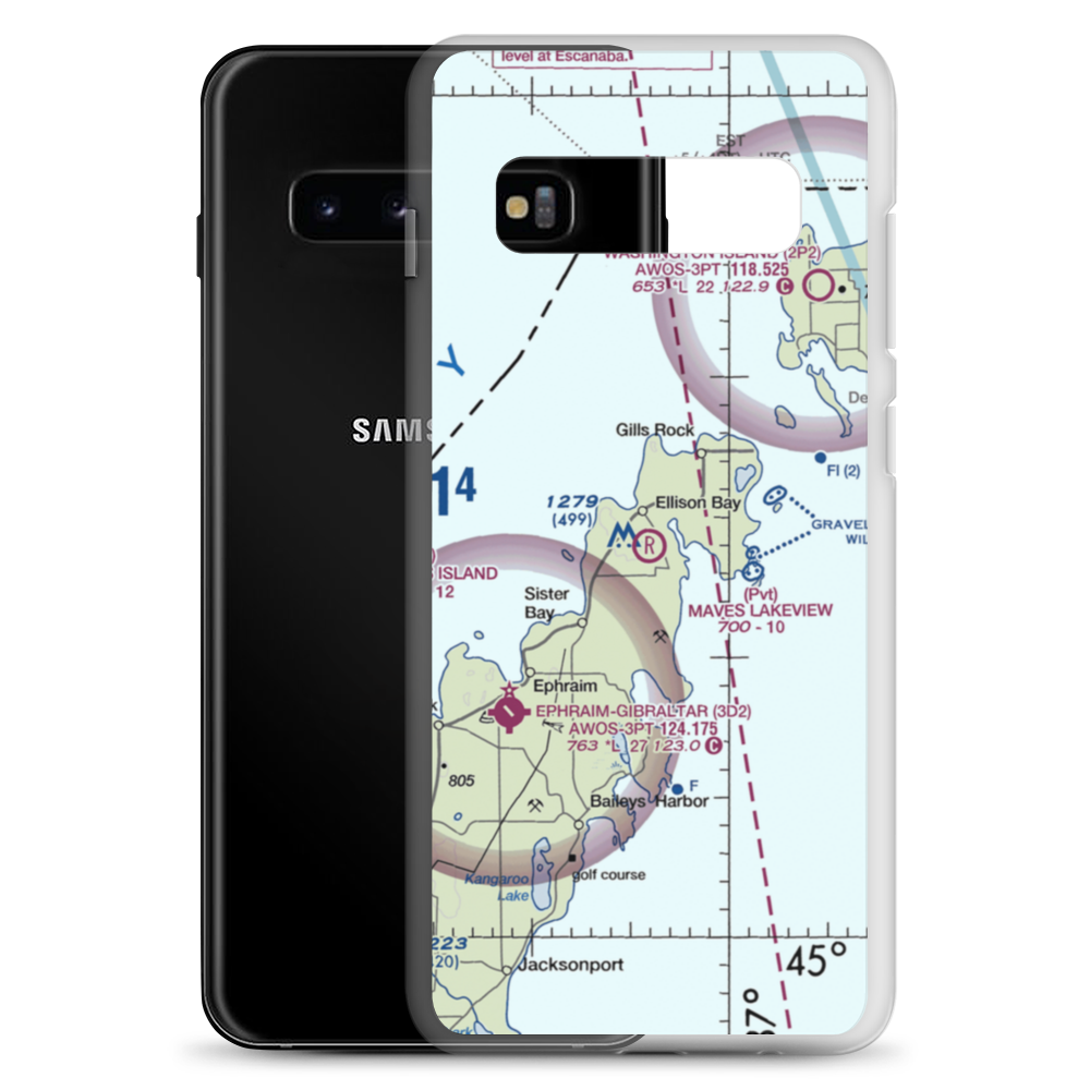 Mave's Lakeview Road Airport (8WN8) VFR Sectional Samsung Case Samsung Galaxy S10+ model shown