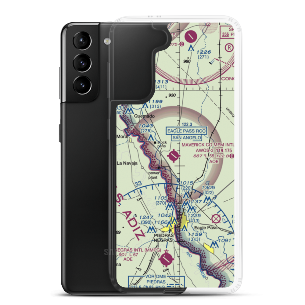 Maverick County Memorial International Airport (5T9) VFR Sectional Samsung Case Samsung Galaxy S21 Plus model shown