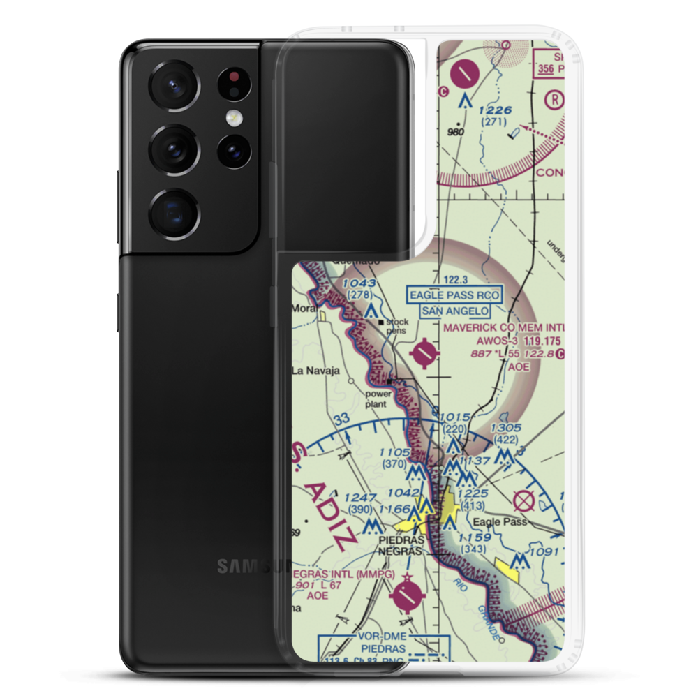 Maverick County Memorial International Airport (5T9) VFR Sectional Samsung Case Samsung Galaxy S21 Ultra model shown