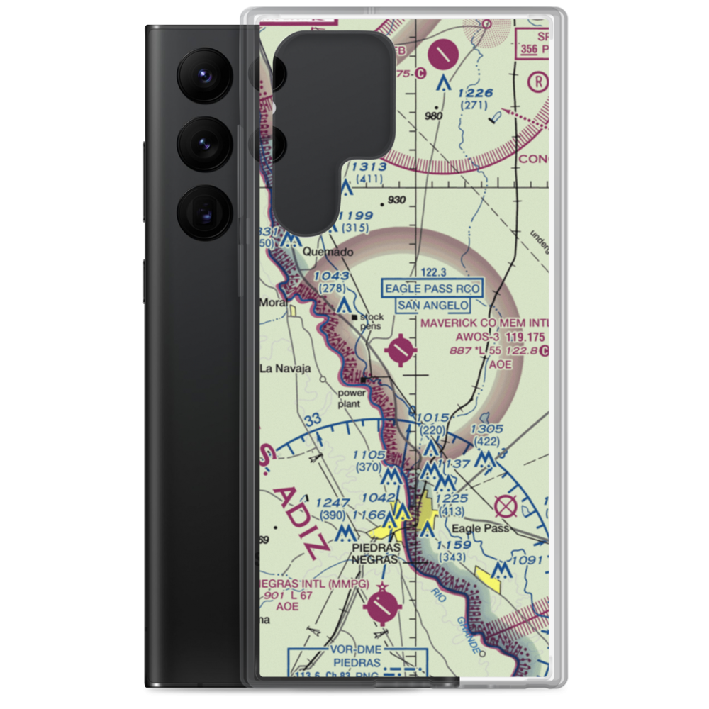 Maverick County Memorial International Airport (5T9) VFR Sectional Samsung Case Samsung Galaxy S22 Ultra model shown