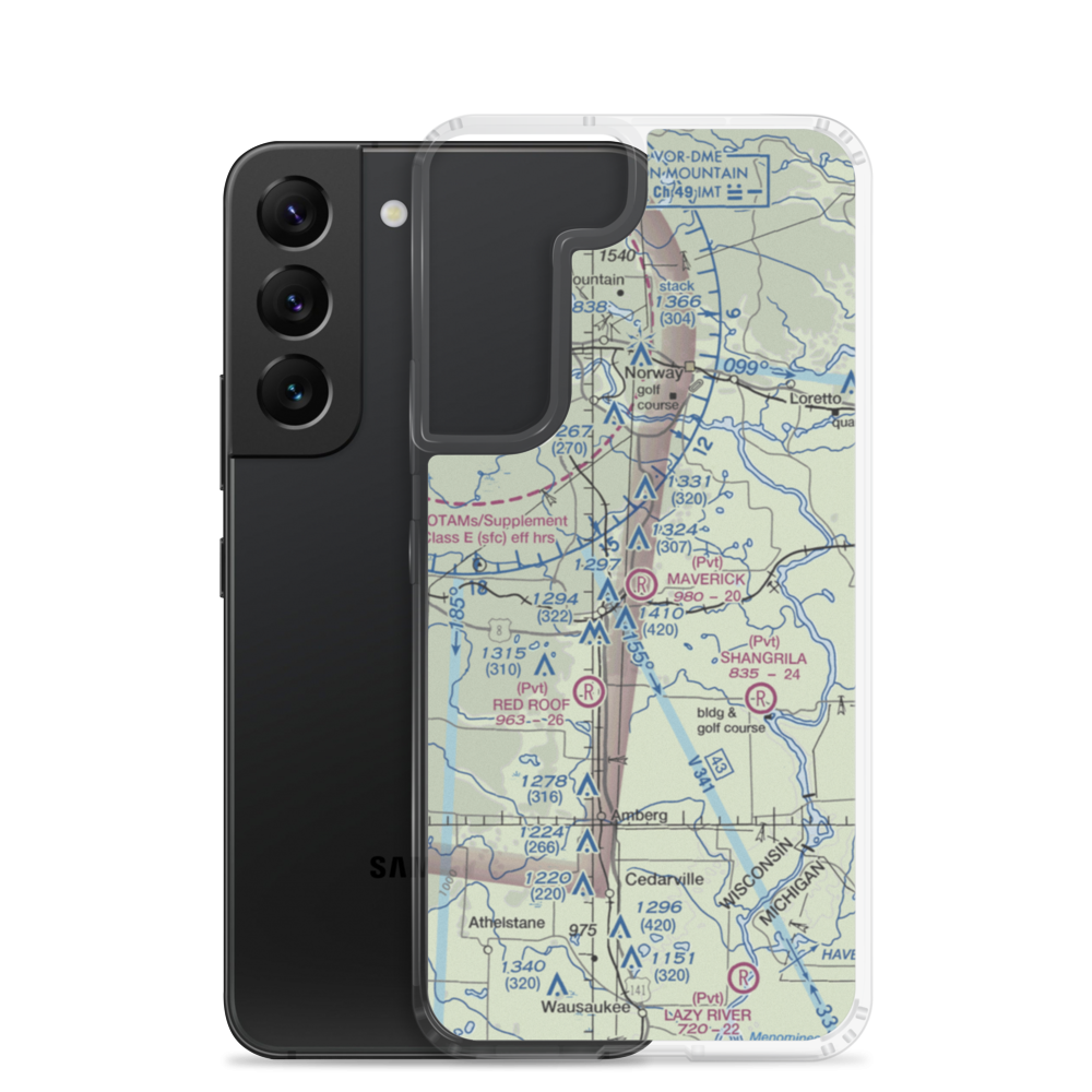 Maverick Field (WI90) VFR Sectional Samsung Case Samsung Galaxy S22 model shown