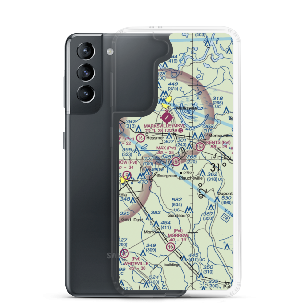 Max Airport (LA48) VFR Sectional Samsung Case Samsung Galaxy S21 model shown