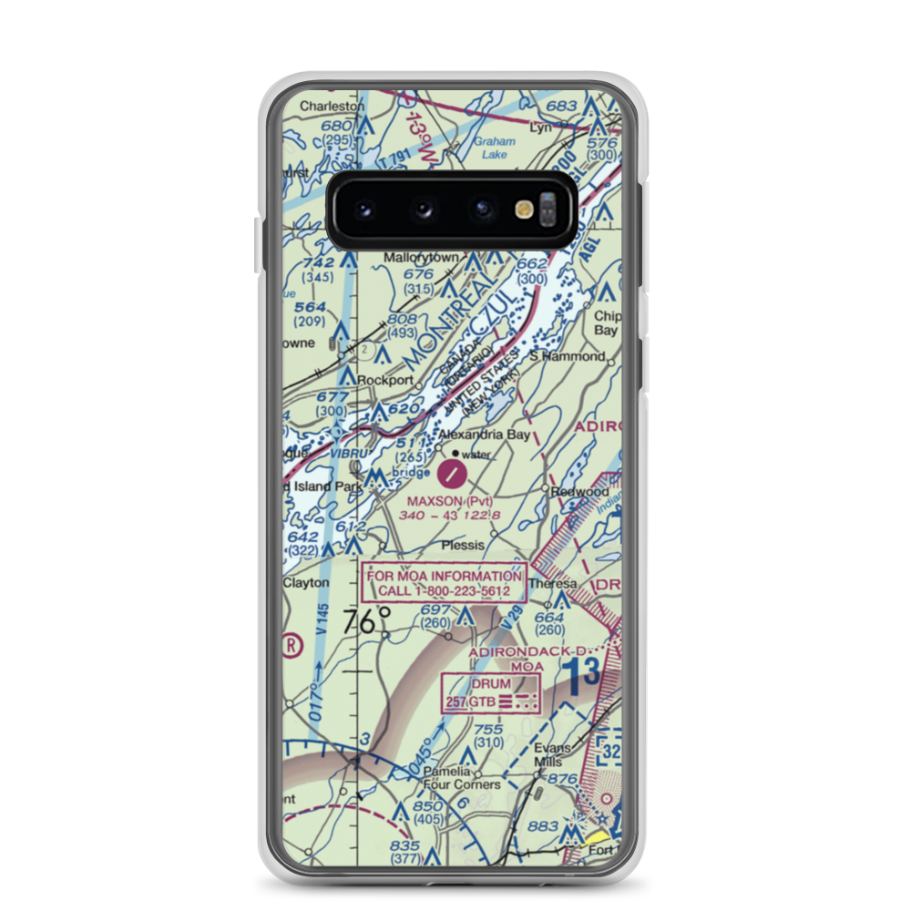 Maxson Airfield (89NY) VFR Sectional Samsung Case Samsung Galaxy S10 model shown