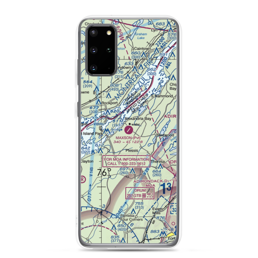 Maxson Airfield (89NY) VFR Sectional Samsung Case Samsung Galaxy S20 Plus model shown