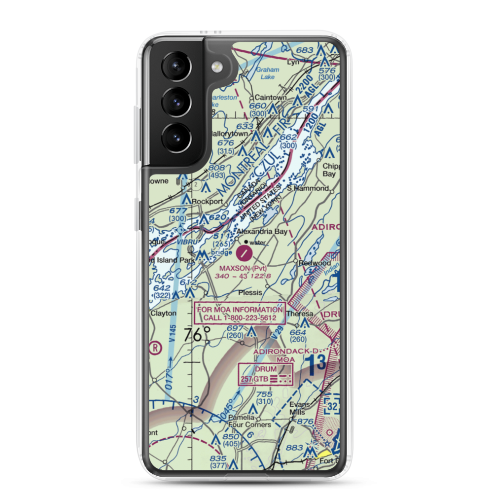 Maxson Airfield (89NY) VFR Sectional Samsung Case Samsung Galaxy S21 Plus model shown