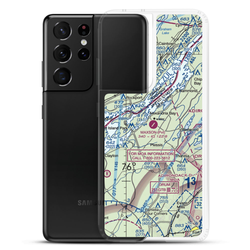 Maxson Airfield (89NY) VFR Sectional Samsung Case Samsung Galaxy S21 Ultra model shown