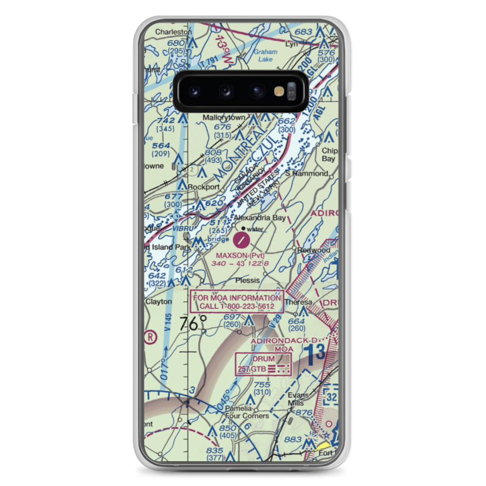 Maxson Airfield (89NY) VFR Sectional Samsung Case Samsung Galaxy S10+ model shown