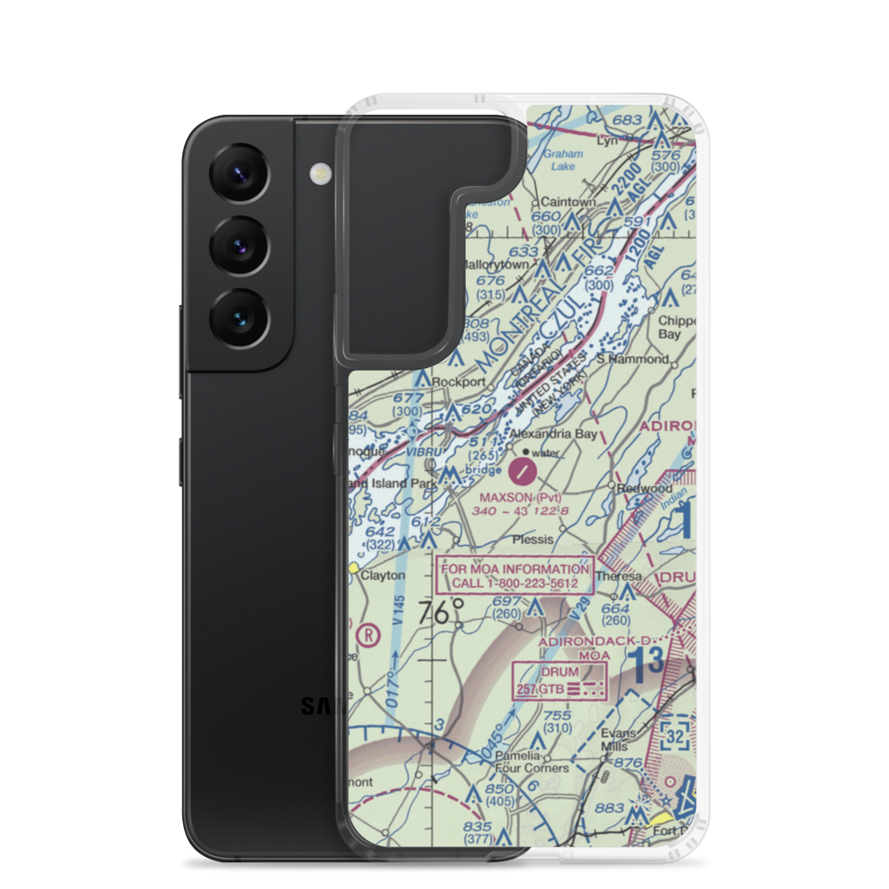 Maxson Airfield (89NY) VFR Sectional Samsung Case Samsung Galaxy S22 model shown