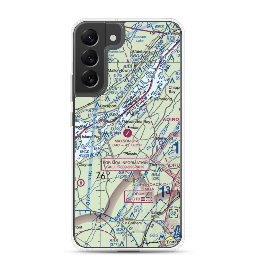 Maxson Airfield (89NY) VFR Sectional Samsung Case Samsung Galaxy S22 Plus model shown
