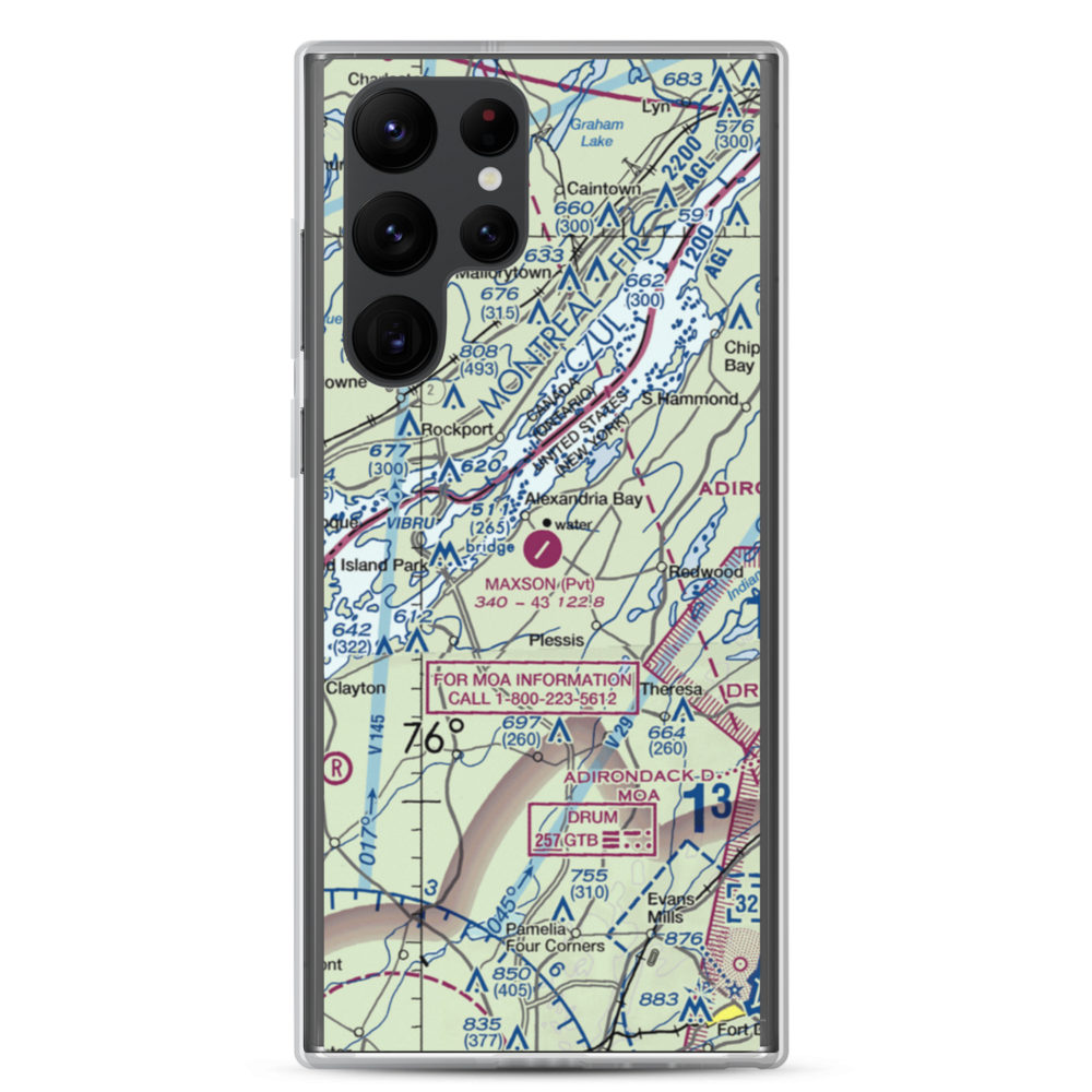 Maxson Airfield (89NY) VFR Sectional Samsung Case Samsung Galaxy S22 Ultra model shown