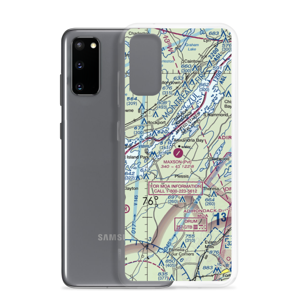 Maxson Airfield (89NY) VFR Sectional Samsung Case Samsung Galaxy S20 model shown
