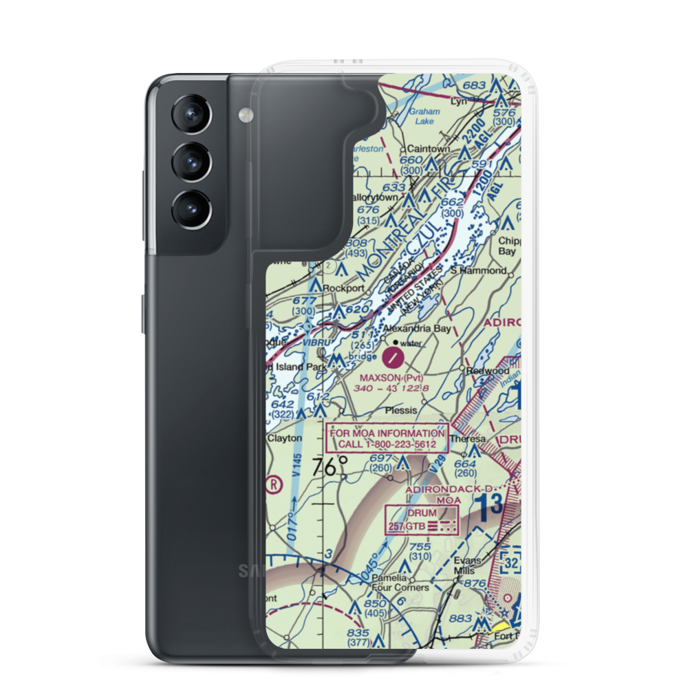 Maxson Airfield (AXB) VFR Sectional Samsung Case Samsung Galaxy S21 model shown