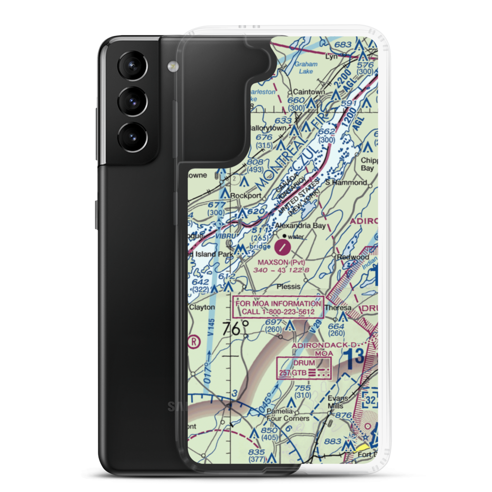 Maxson Airfield (AXB) VFR Sectional Samsung Case Samsung Galaxy S21 Plus model shown